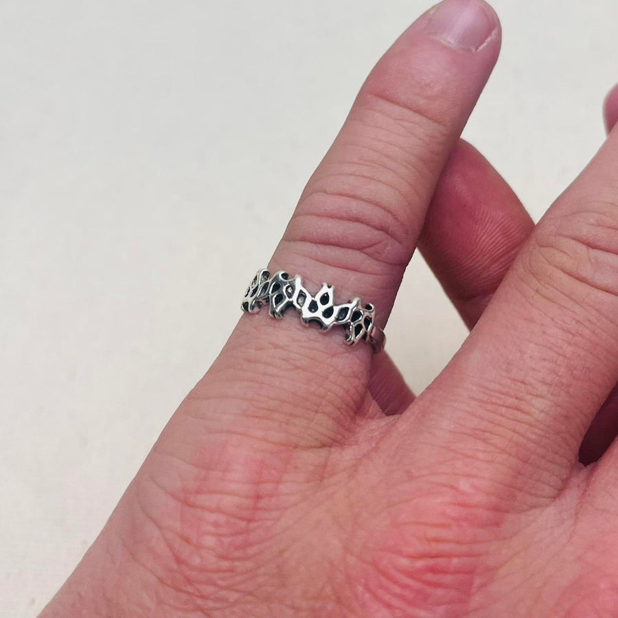 Silver Gothic Flame Ring
