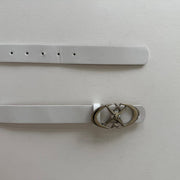 White Chrome Buckle Belt