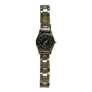 Silver Black Dial Watch