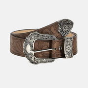 Brown Engraved Western Belt