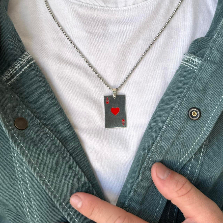 Ace of Hearts Pendant Necklace