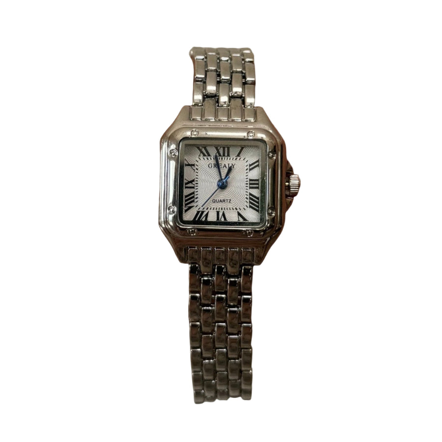 Square Silver Watch