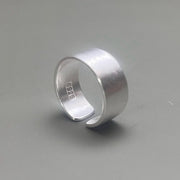 Wide Matte Adjustable Band Ring