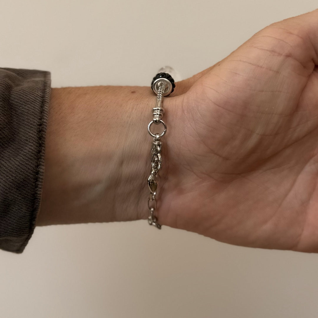 Silver Black Charm Bracelet - Rynor