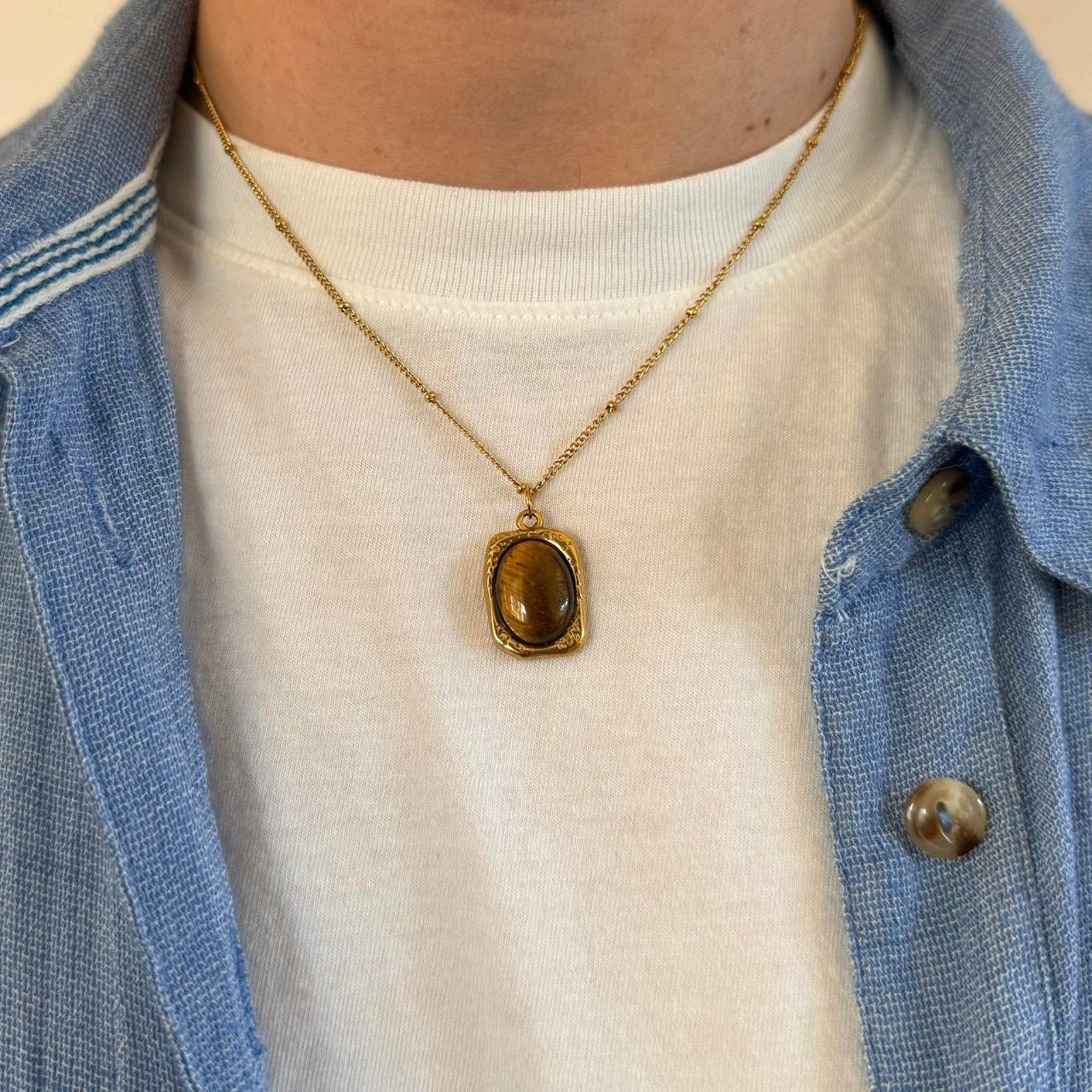 Tiger Eye Pendant Necklace