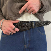 Black Rhinestone Western Belt