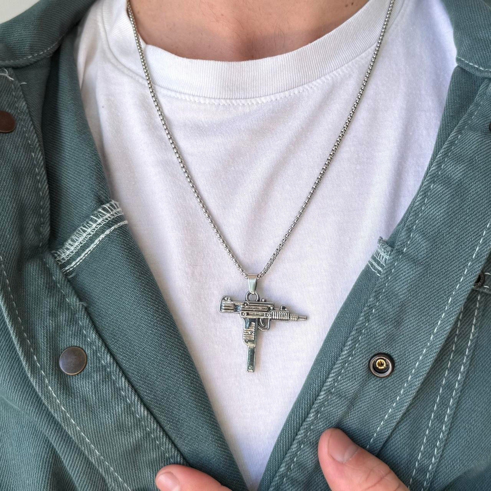 Gun Pendant Necklace
