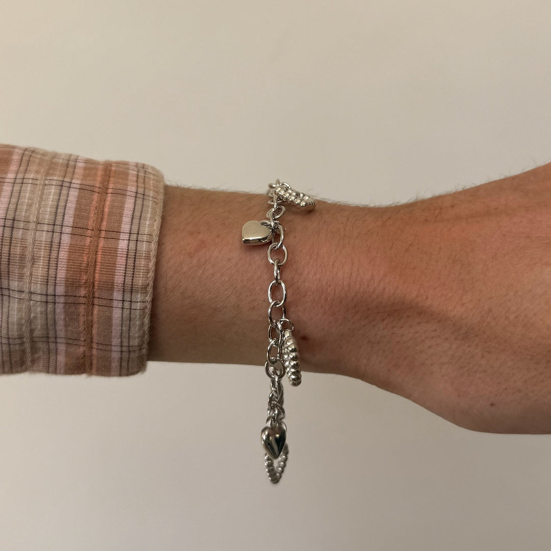 Silver Heart Charm Bracelet - Rynor