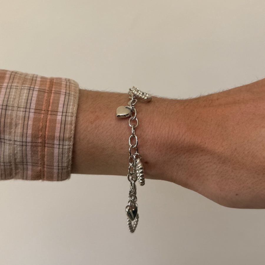 Silver Heart Charm Bracelet