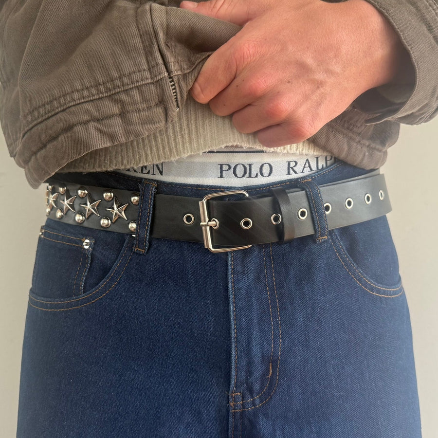 Black Star Studded Belt