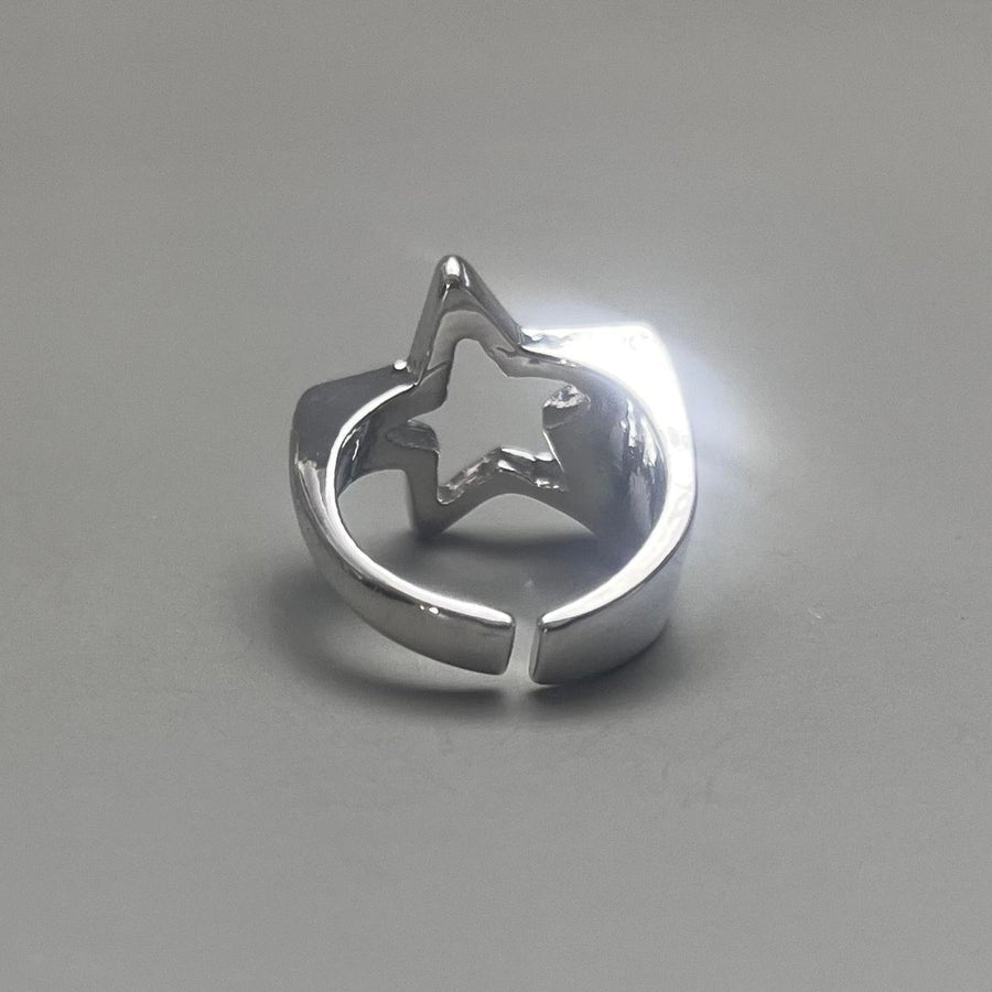 Silver Open Star Ring