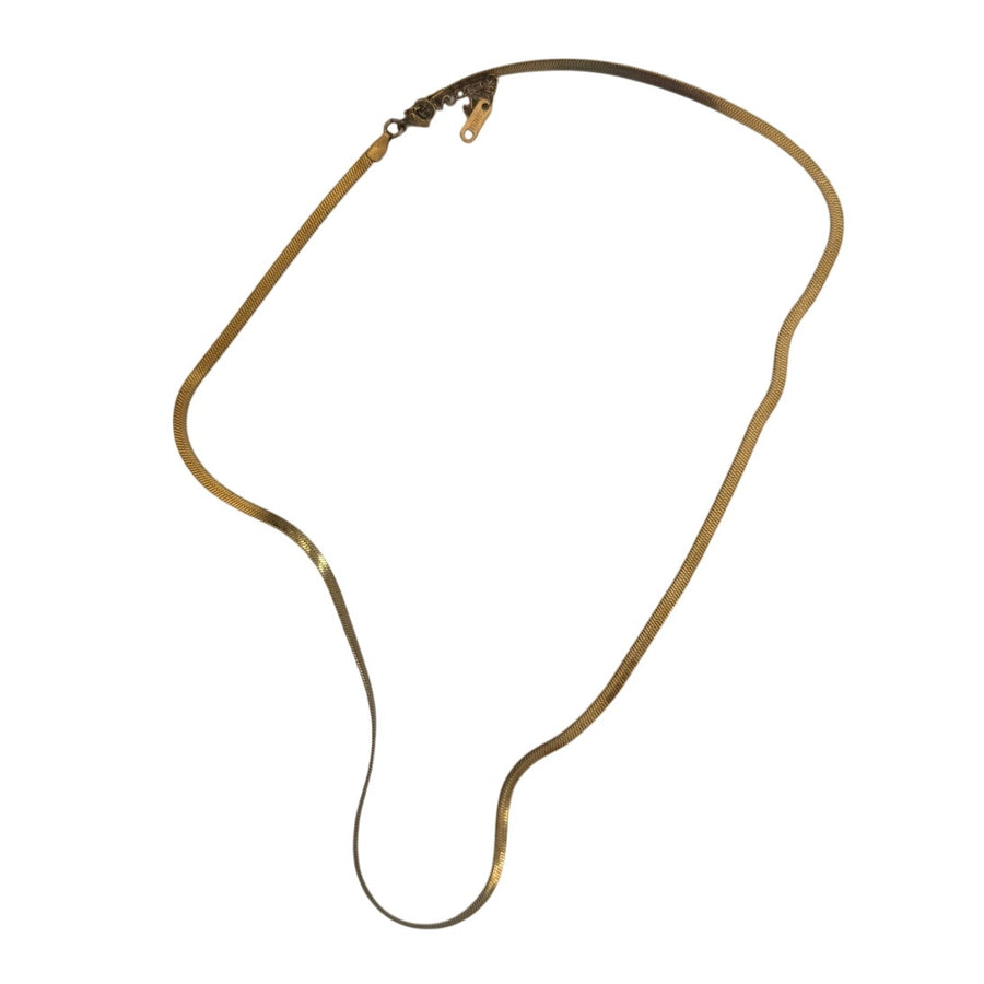 Gold Herringbone Chain Necklace