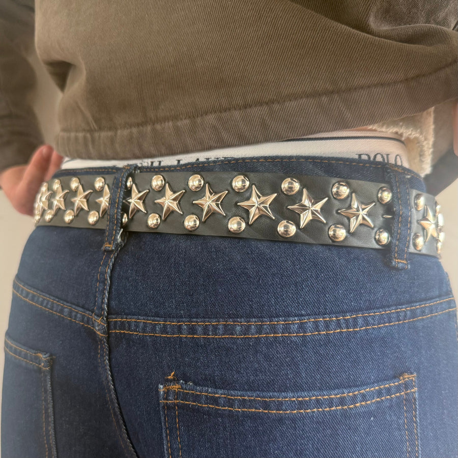 Black Star Studded Belt