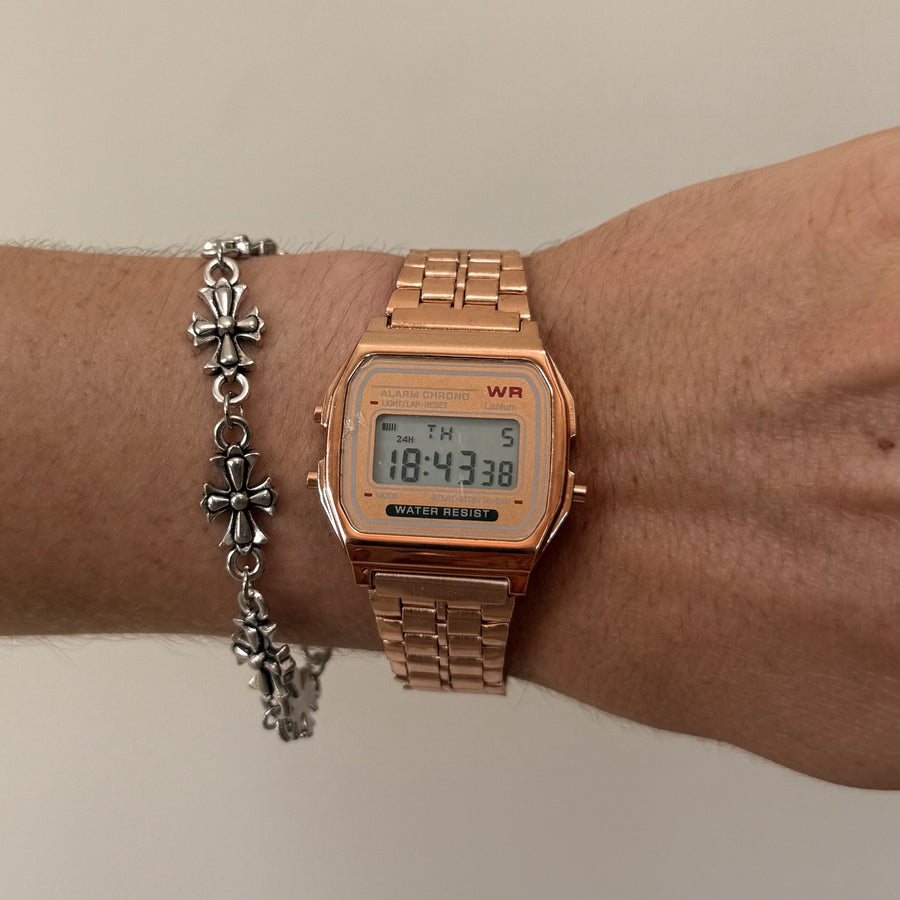 Rose Gold Digital Quartz Watch