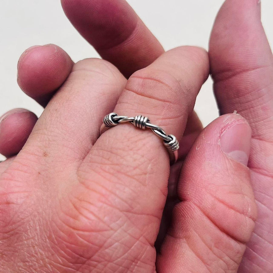 Silver Barbed Wire Ring