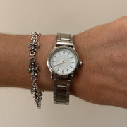 Silver White Dial Watch