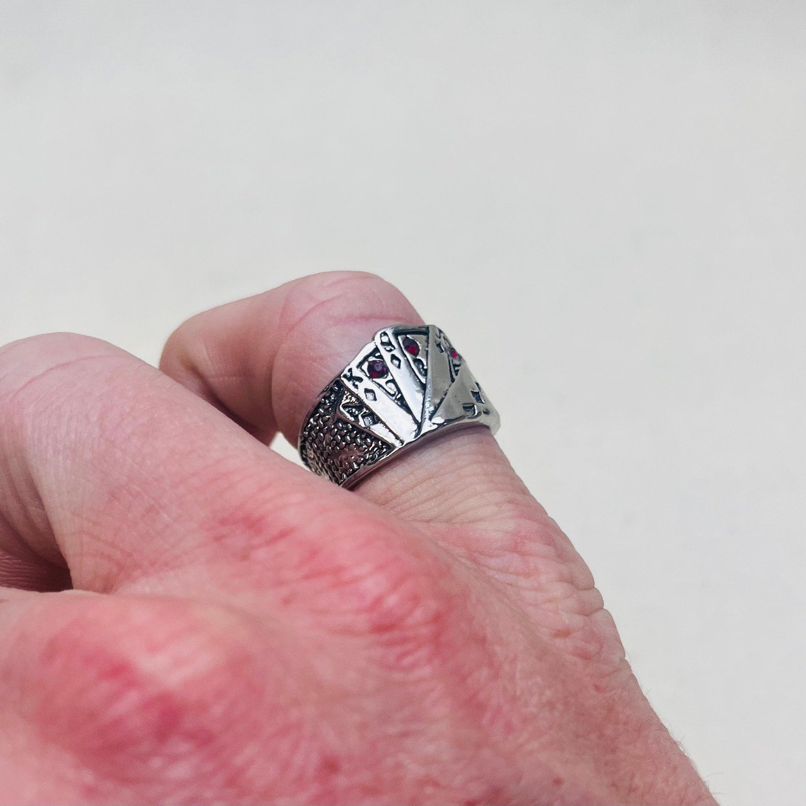 Silver Ace Adjustable Ring