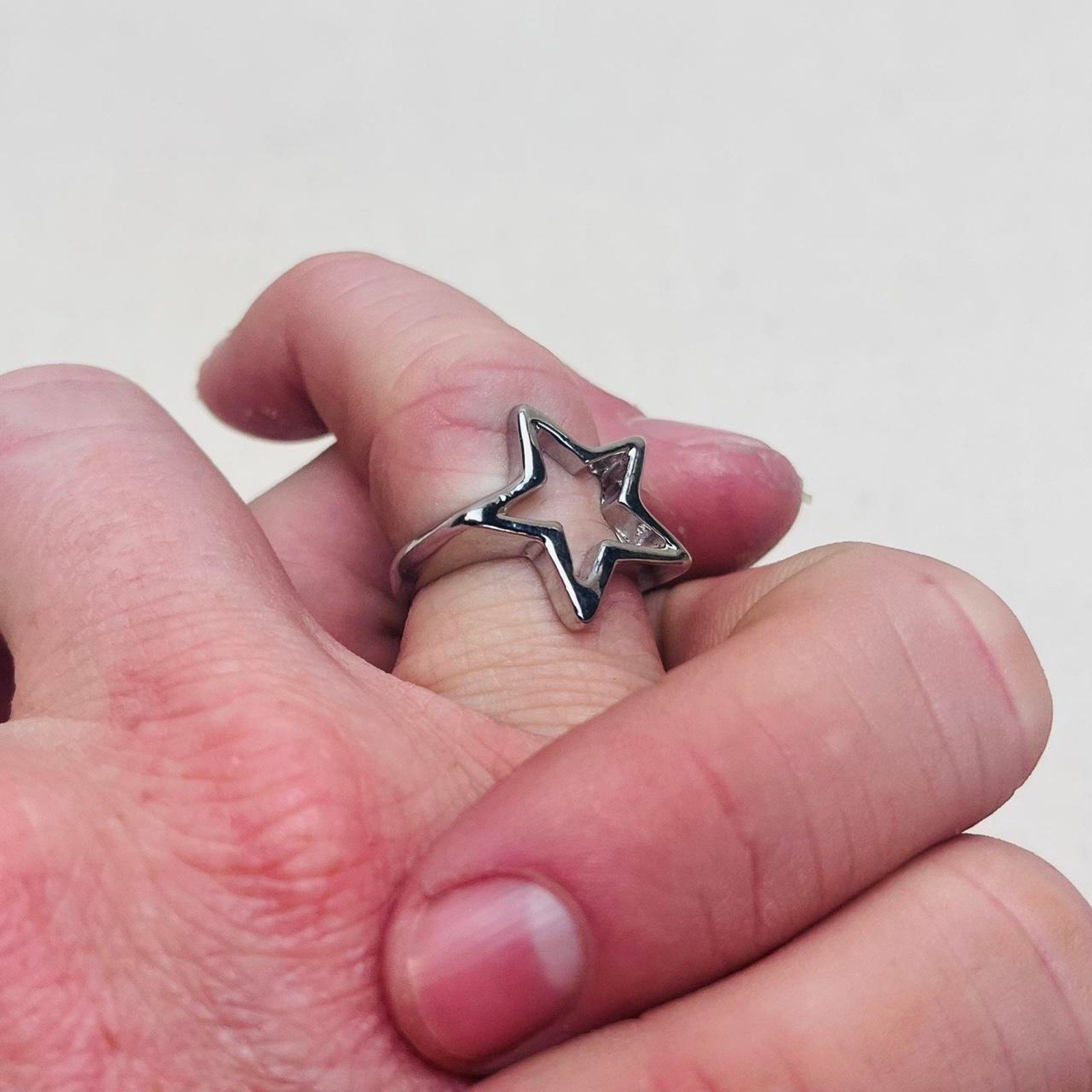 Silver Open Star Ring