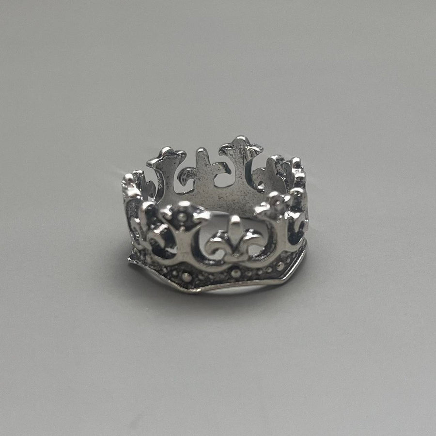 Silver Gothic Crown Ring