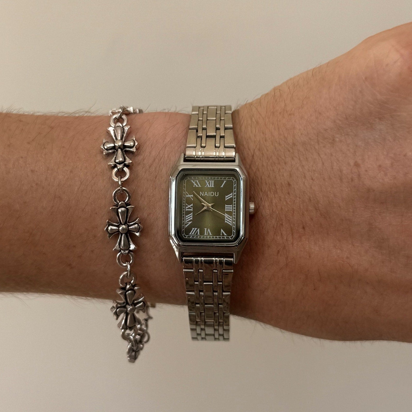 Two-Tone Square Quartz Watch