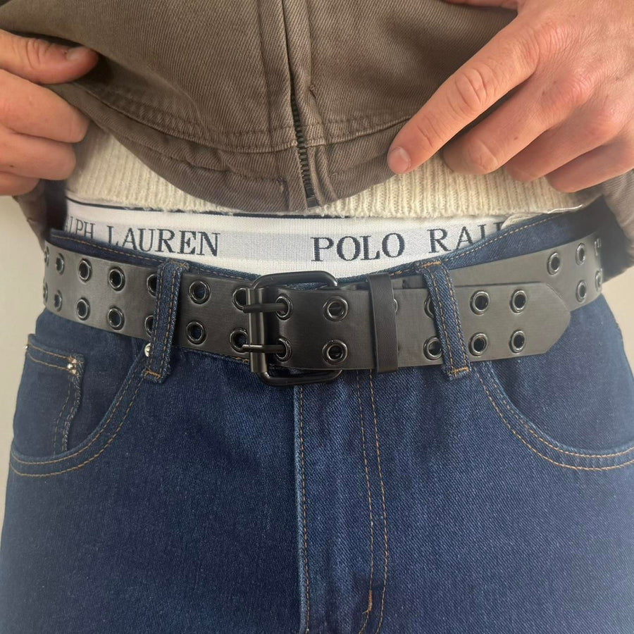 Black Double Grommet Belt