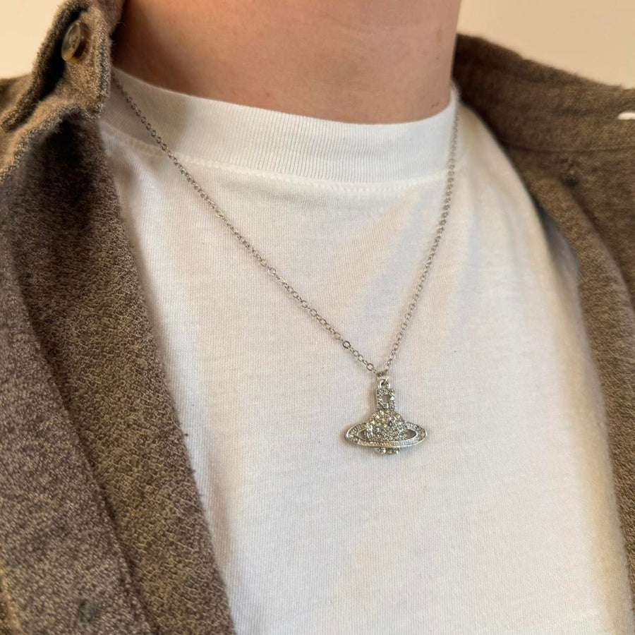 Silver Orb Pendant Necklace