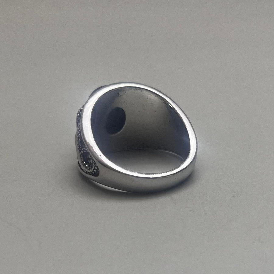 Silver Black Stone Ring