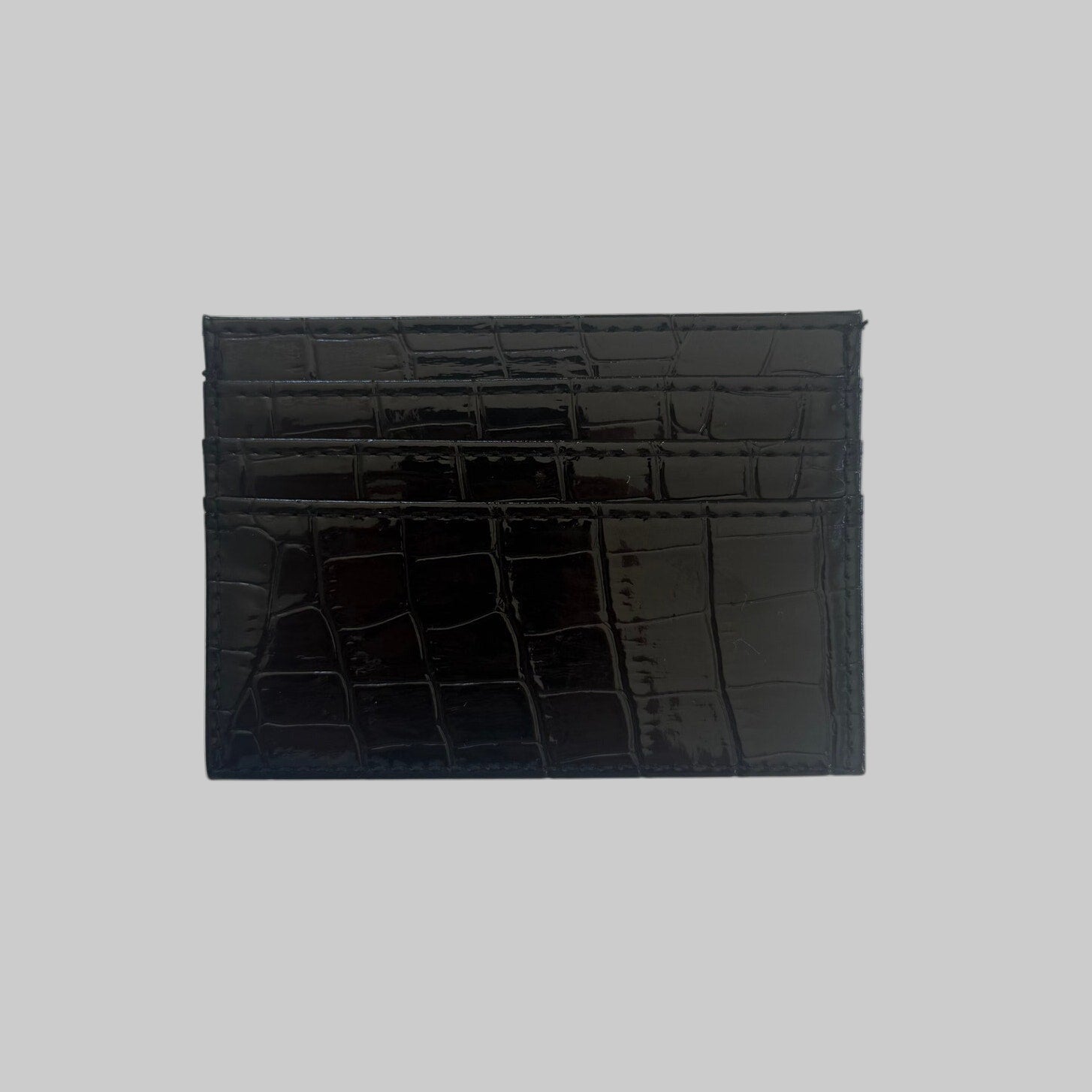 Black Croc Cardholder Wallet