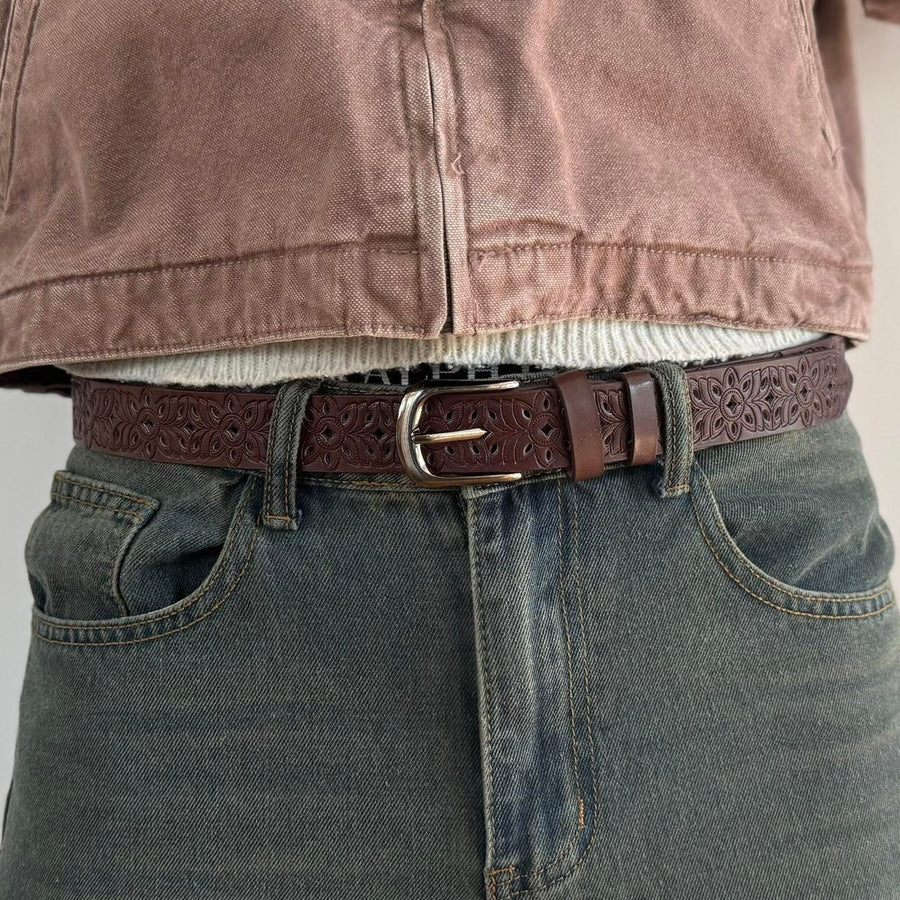 Brown Tooled Belt