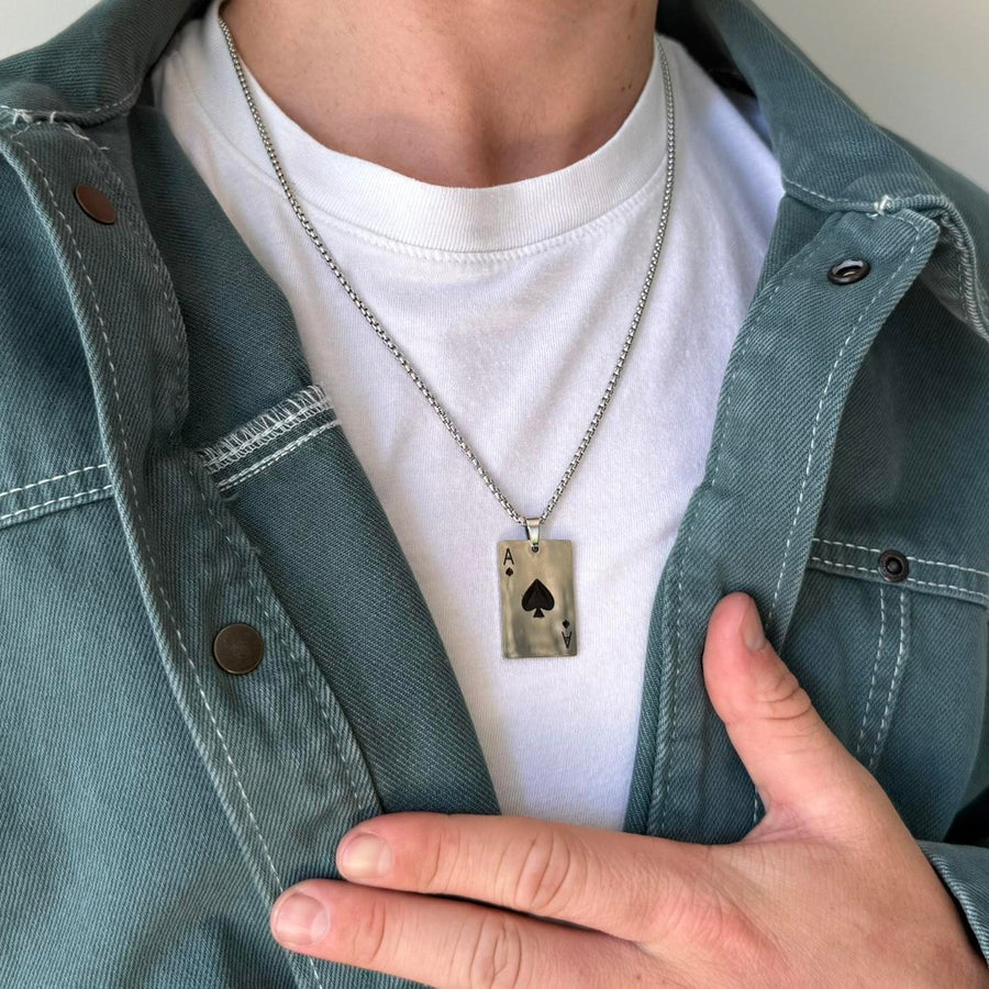 Ace of Spades Pendant Necklace