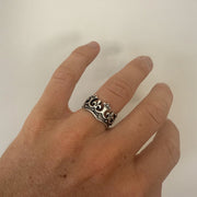 Silver Gothic Crown Ring