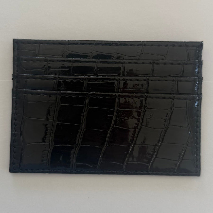 Black Croc Cardholder Wallet