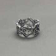 Silver Gothic Link Ring