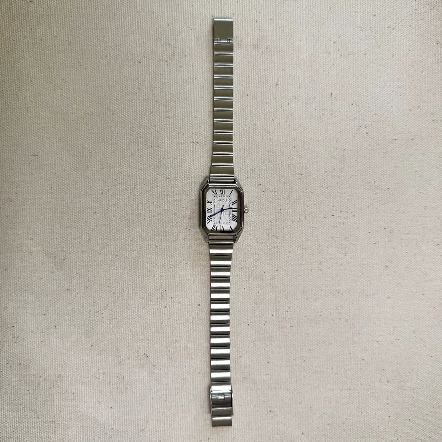 Square White Dial Stretch Watch