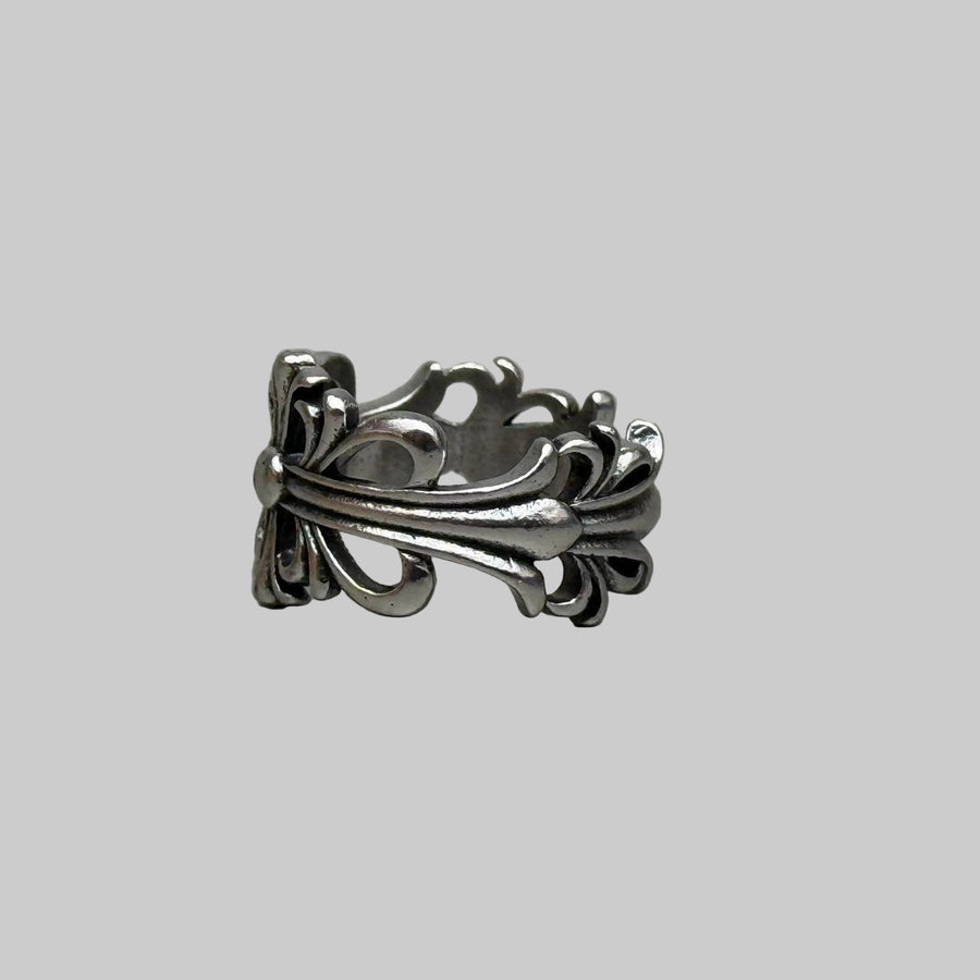 Silver Gothic Cross Ring