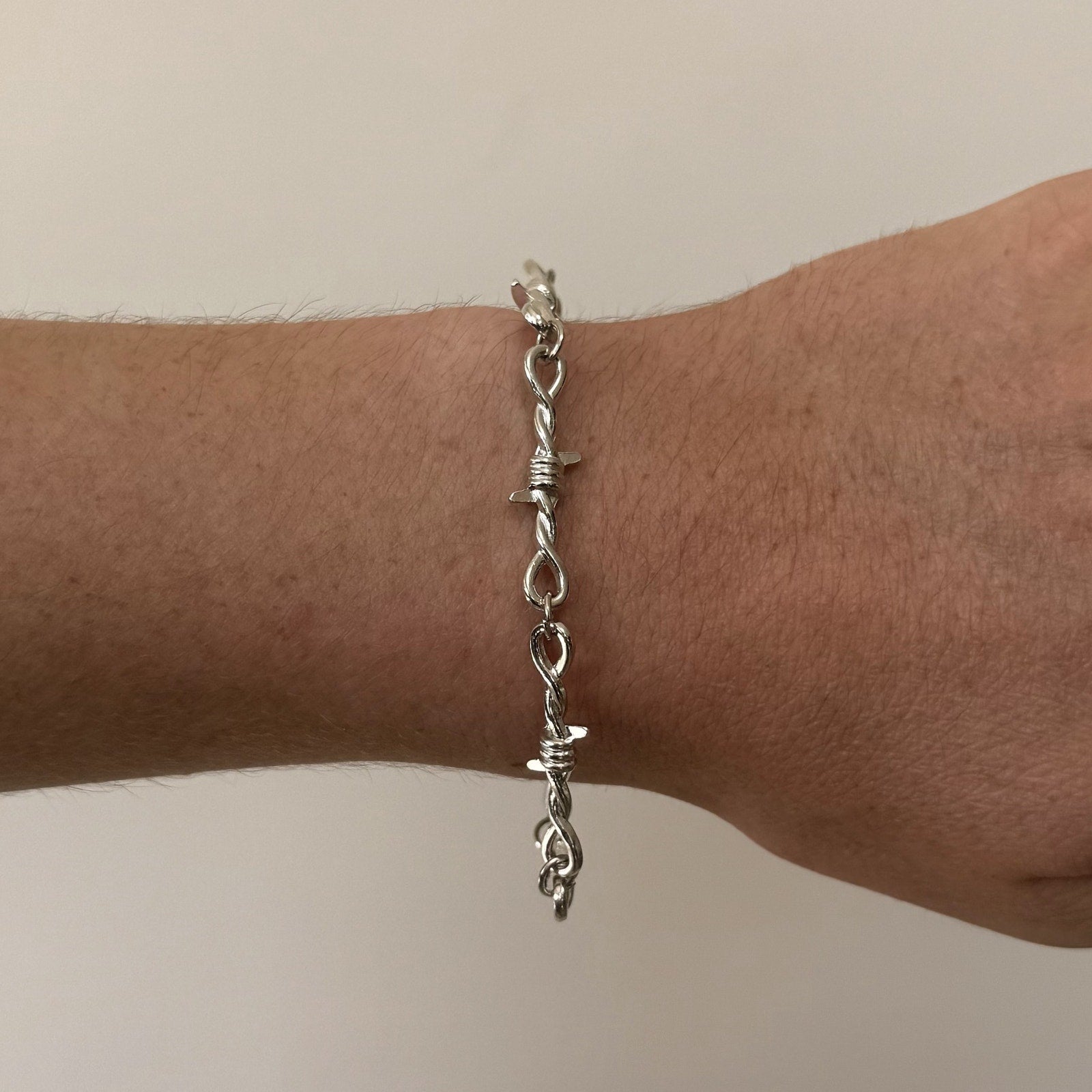 Silver Barbed Wire Bracelet