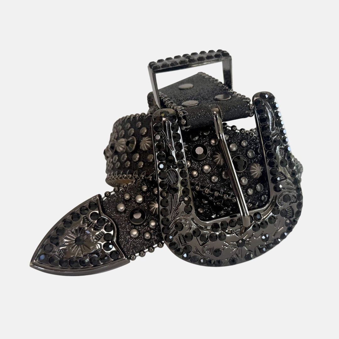Black Rhinestone Western Belt - Rynor