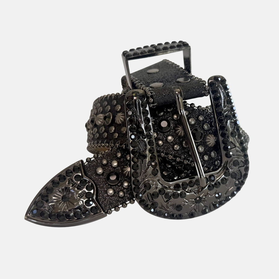 Black Rhinestone Western Belt