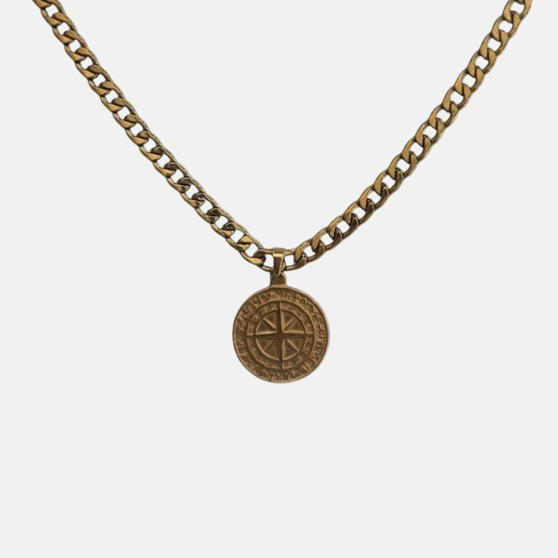 Gold Medallion Pendant Necklace