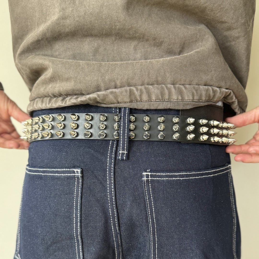 Black Spiked Studded Belt - Rynor