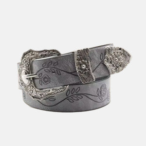 Gray Tooled Western Belt