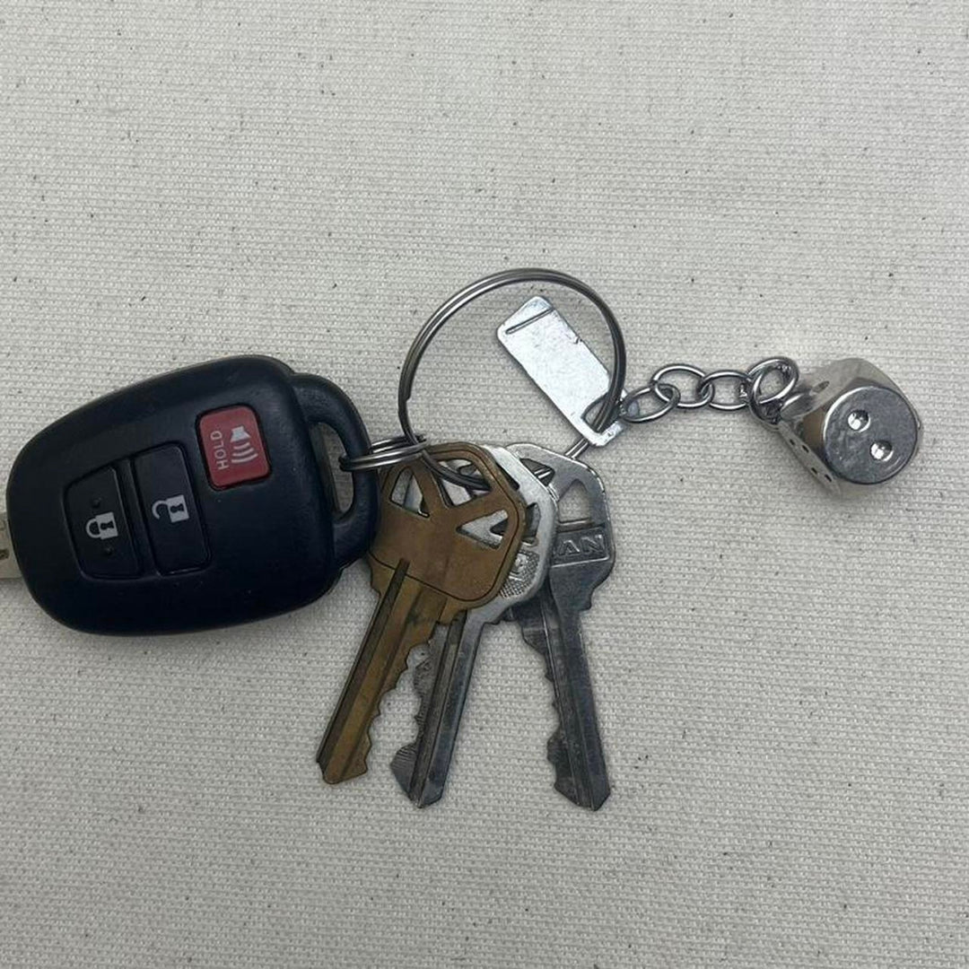 Silver Dice Keychain