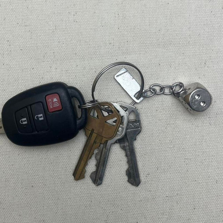 Silver Dice Keychain