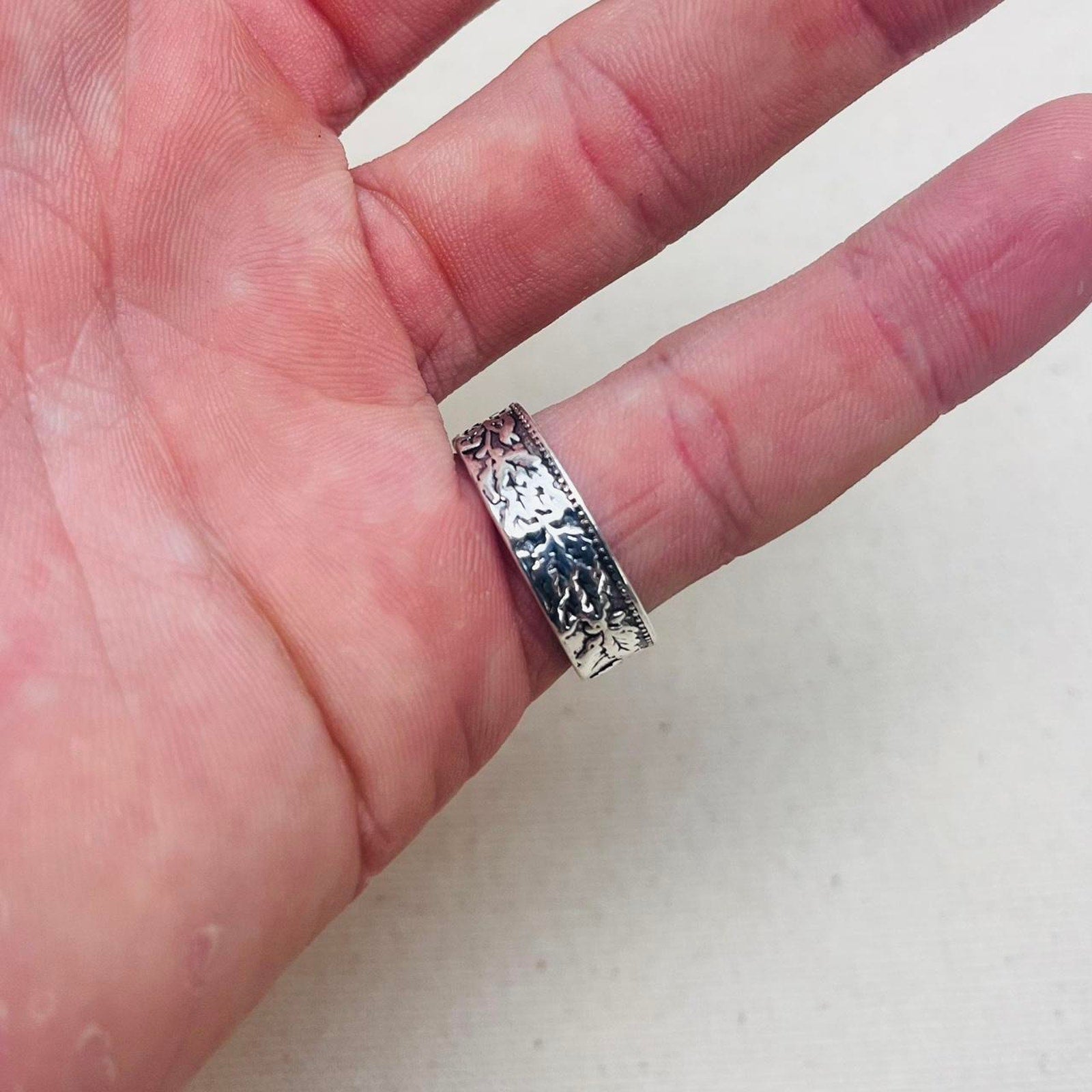 Ornate Silver Band Ring - Rynor