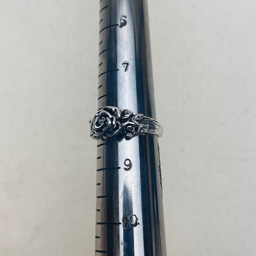 Silver Rose Band Ring