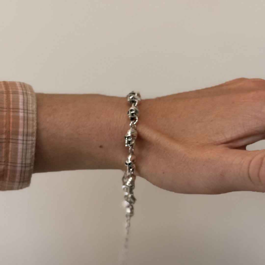 Silver Skull Link Bracelet - Rynor