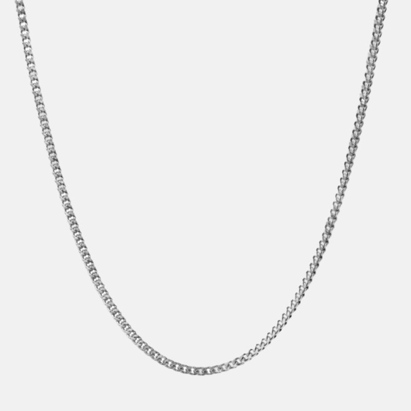 Silver Tone Curb Chain Necklace