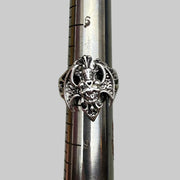 Silver Winged Skull Ring