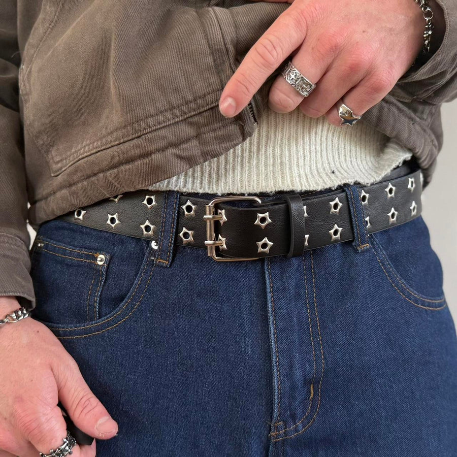 Black Star Studded Belt