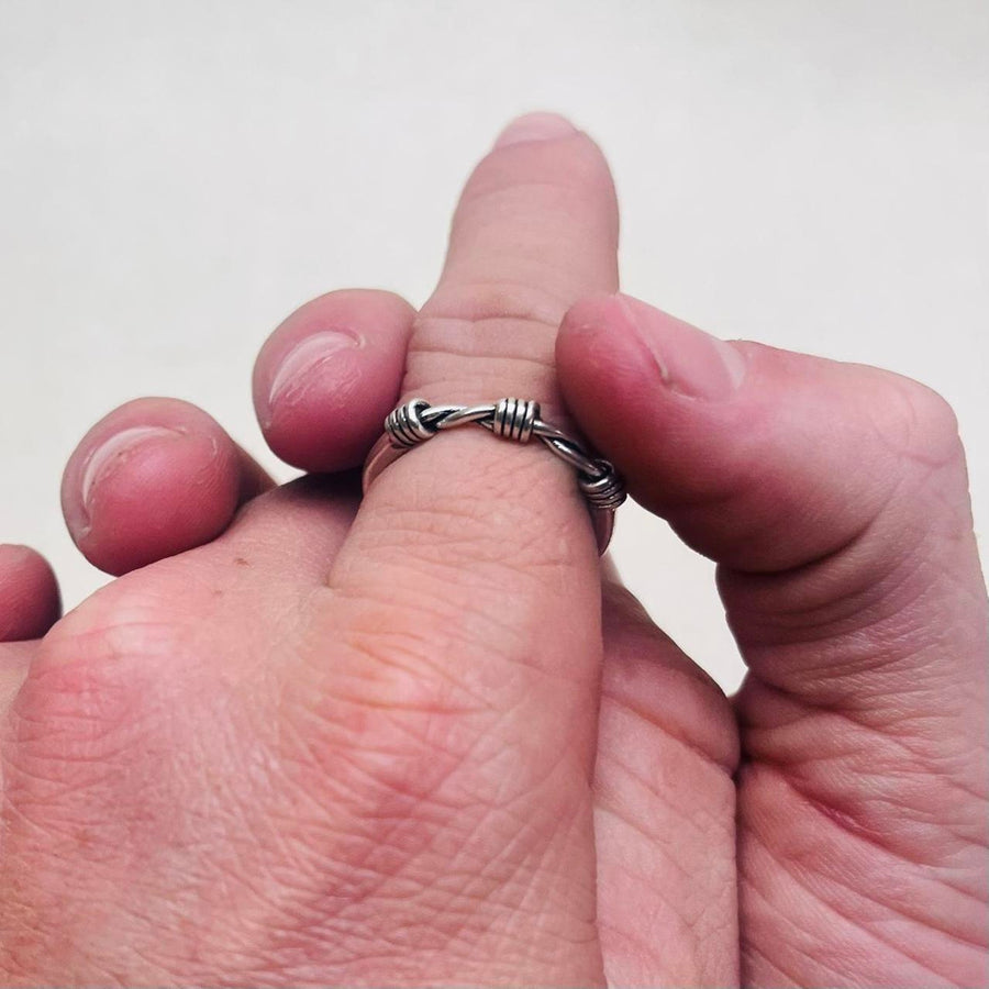 Silver Barbed Wire Ring